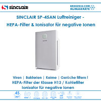 Luftreiniger SINCLAIR SP-45AN für 1 Zimmer mit 45 m² Luftreiniger SINCLAIR SP-45AN für 1 Zimmer mit 45 m²