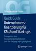 Quick Guide Unternehmensfinanzierung für KMU und Start-ups