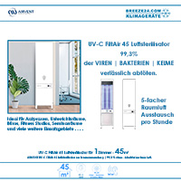 UV-C FiltAir 45 Luftsterilisator zur Innenanwendung (für 45m² Fläche)