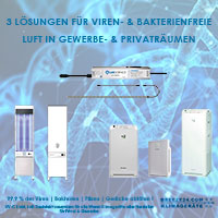 3 LÖSUNGEN FÜR VIREN- & BAKTERIENFREIE LUFT IN GEWERBE- & PRIVATRÄUMEN
