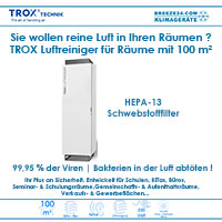 TROX Luftreiniger mit HEPA 13 Luftfilter für 100 m² Fläche