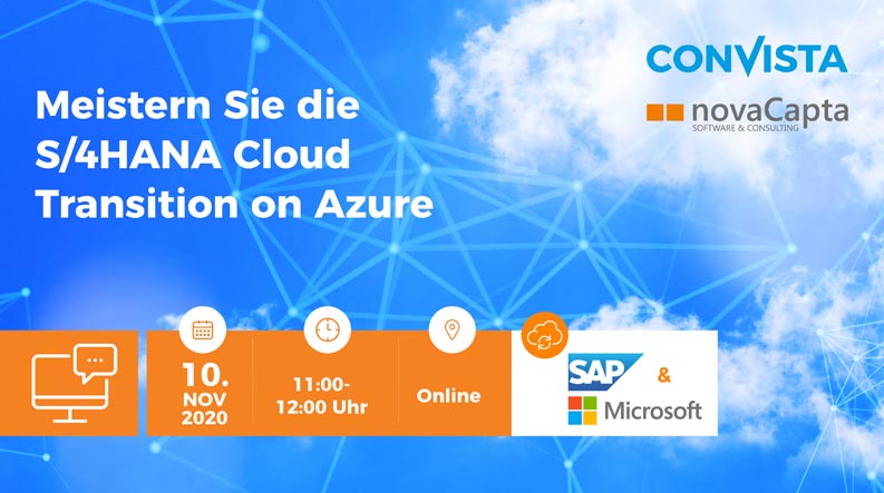 novaCapta und ConVista informieren über S/4HANA Cloud Transition on Azure novaCapta und ConVista informieren über S/4HANA Cloud Transition on Azure