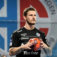 (Jocki_Foto, Erlangen): Hampus Olsson vom HC Erlangen war mit fünf Treffern dabei (Jocki_Foto, Erlangen): Hampus Olsson vom HC Erlangen war mit fünf Treffern dabei