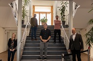 v.l.n.r. Carina Henze, M. Alzaouri, J. Ludwig, S. Beqiraj, Dr. Thomas Simon 