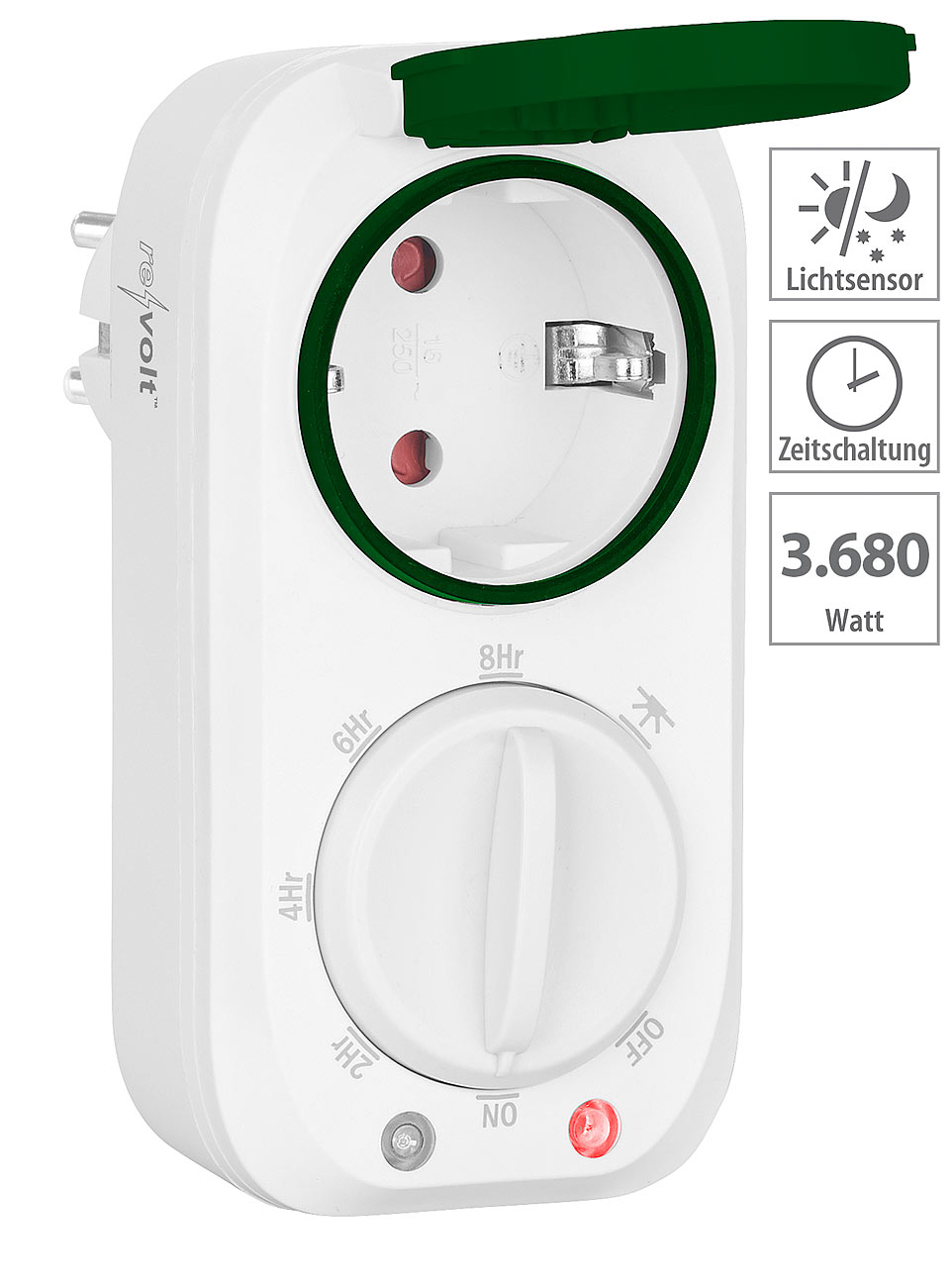revolt Outdoor-Zeitschaltuhr mit 8-Std.-Timer& Lichtsensor, bis 3.680 Watt, www.pearl.de revolt Outdoor-Zeitschaltuhr mit 8-Std.-Timer& Lichtsensor, bis 3.680 Watt, www.pearl.de