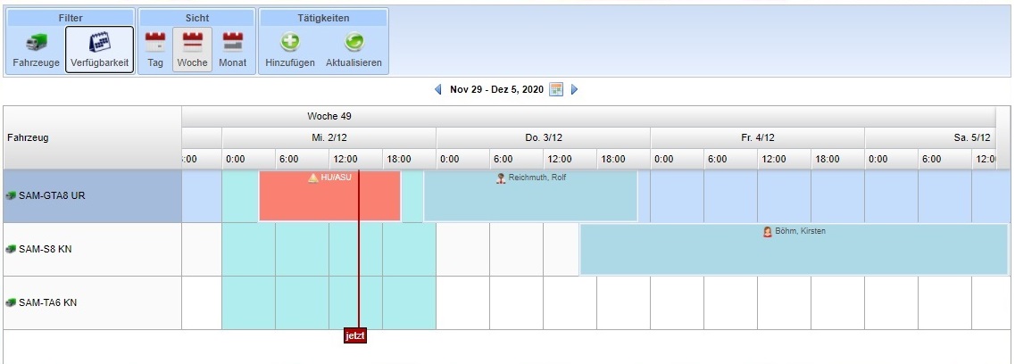 Screenshot des Booking-Tools von Arealcontrol. Bild: Arealcontrol