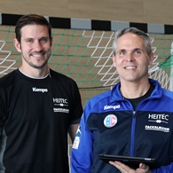 (#Jocki_Foto, Erlangen) HC Erlangen: Michael Haaß (l.) und Tom Hankel freuen sich auf den Auftakt  