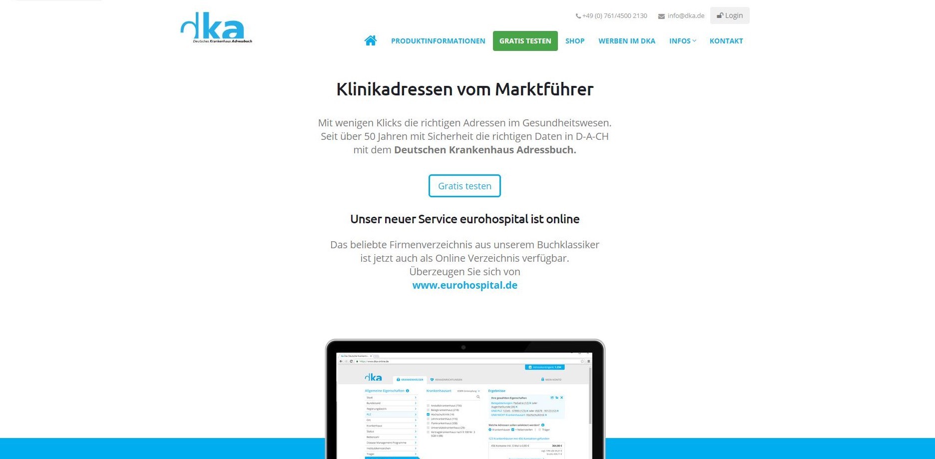 Klinikadressen vom Marktführer