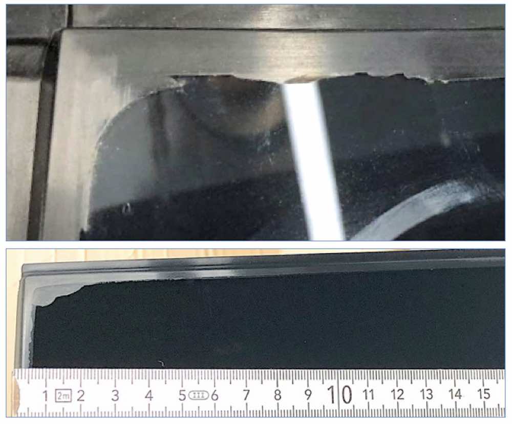 Unten: Weniger Glasbruch + Trimmarbeiten bei Fahrzeugglas mit BBG PUR-Flush-Dichtkonzept (Foto BBG) Unten: Weniger Glasbruch + Trimmarbeiten bei Fahrzeugglas mit BBG PUR-Flush-Dichtkonzept (Foto BBG)