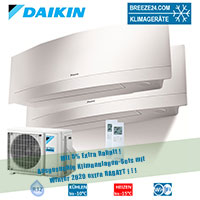 DAIKIN Klimaanlage 2 x Wandgeräte Emura 2,3 kW FTXJ20MW + Außengerät 2MXM40M für 2 Zimmer DAIKIN Klimaanlage 2 x Wandgeräte Emura 2,3 kW FTXJ20MW + Außengerät 2MXM40M für 2 Zimmer