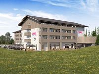 Visualisierung Hotelansicht mit Terrasse im Sommer (COOEE alpin Hotel Bad Kleinkirchheim) Visualisierung Hotelansicht mit Terrasse im Sommer (COOEE alpin Hotel Bad Kleinkirchheim)