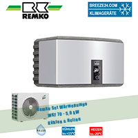 Remko Set Wärmepumpe WKF 70 -  6,0 | 5,0 kW Heizen | Kühlen | WKF 70