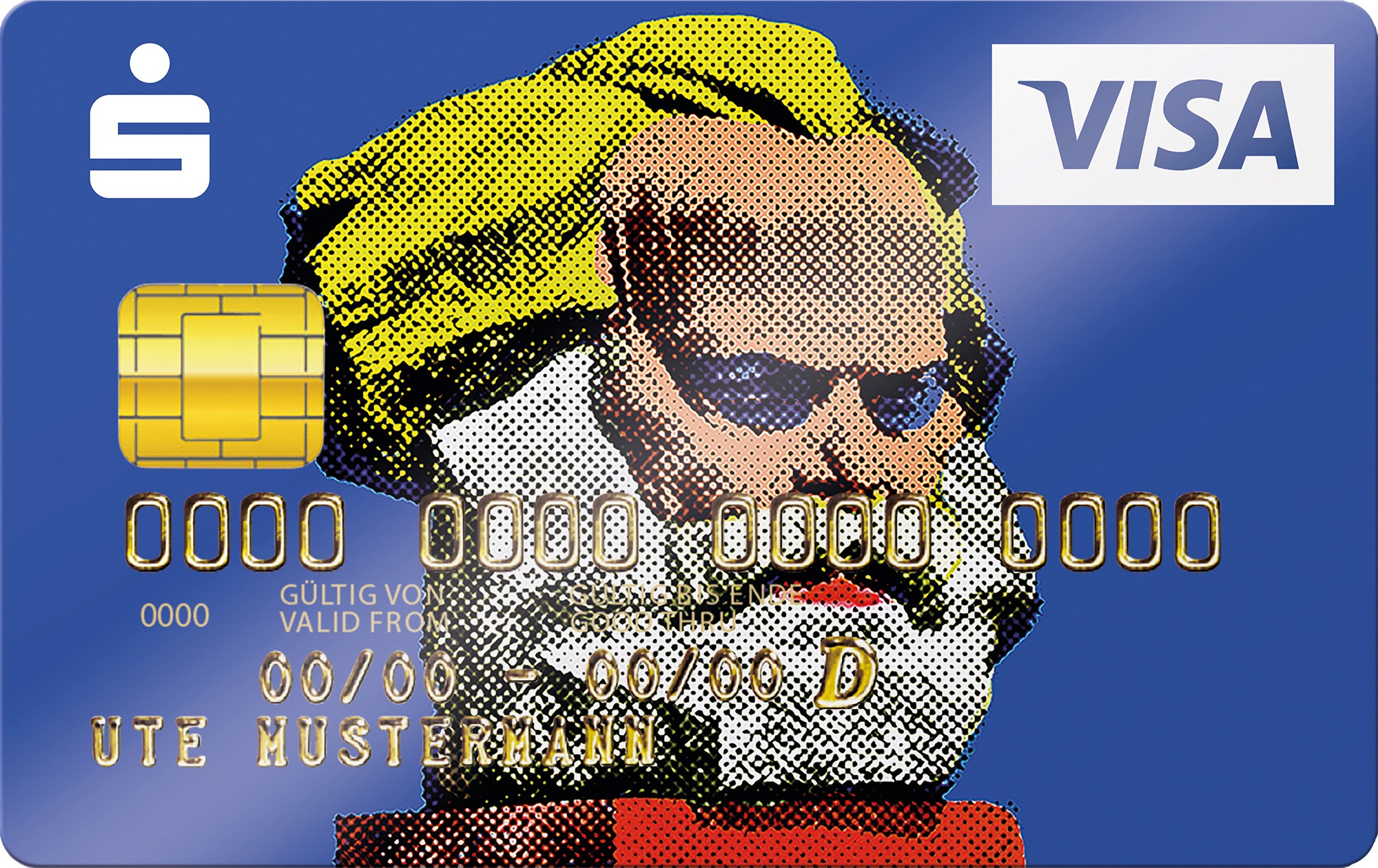 Bank mit Köpfchen: Karl Marx als künstlerisches Kreditkarten-Motiv im Pop Art-Stil