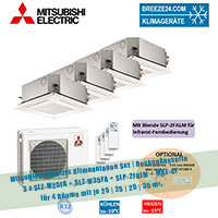 Mitsubishi Heavy Klimaanlagen Set für 4 Zimmer mit je 25 | 25 | 25 | 35 m².
