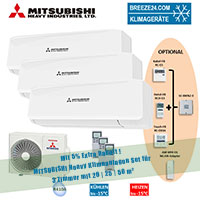 Mitsubishi Heavy Klimaanlage SRK20ZS-W + SRK25ZS-W + SRK50ZS-W Wandgeräte + SCM 60 ZM-S