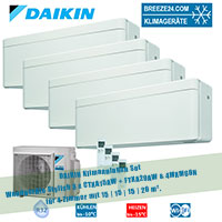 Daikin Klimaanlagen Set Wandgeräte Stylish 3 x CTXA15AW + FTXA20AW + 4MXM68N R32 für 4 Zimmer