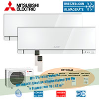 Mitsubishi Electric Klimaanlagen Set 2 x Wandgeräte Premium - MSZ-EF18VGKW + MUZ-2F53VF R32