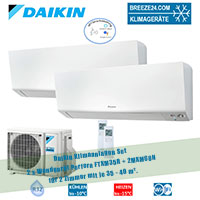 Daikin Klimaanlagen Set 2 Wandgeräte Perfera -  FTXM35R + 2MXM68N R32 für 2 Zimmer mit je 35 - 40 m²