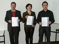 Die Absolventen von links nach rechts: Wilfried Garbers, Tatjana Seidel, Christoph Rasche Die Absolventen von links nach rechts: Wilfried Garbers, Tatjana Seidel, Christoph Rasche
