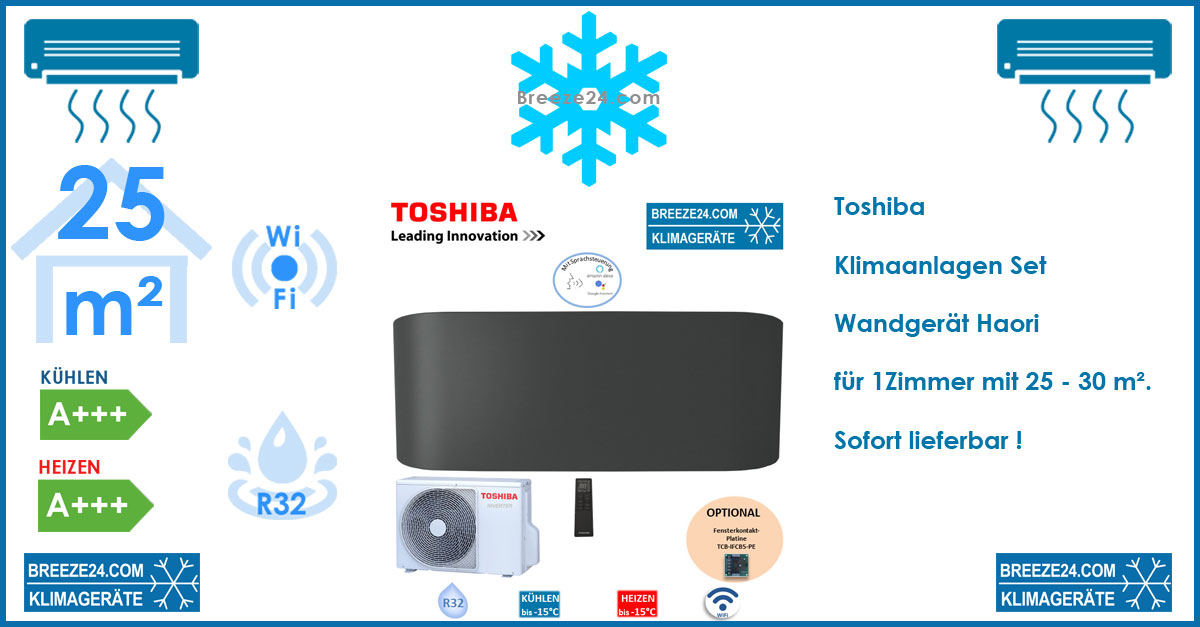 Toshiba Klimaanlage Wandgerät Haori RAS-B10N4KVRG-E + RAS-10J2AVSG-E1 R32 für 1 Zimmer Toshiba Klimaanlage Wandgerät Haori RAS-B10N4KVRG-E + RAS-10J2AVSG-E1 R32 für 1 Zimmer
