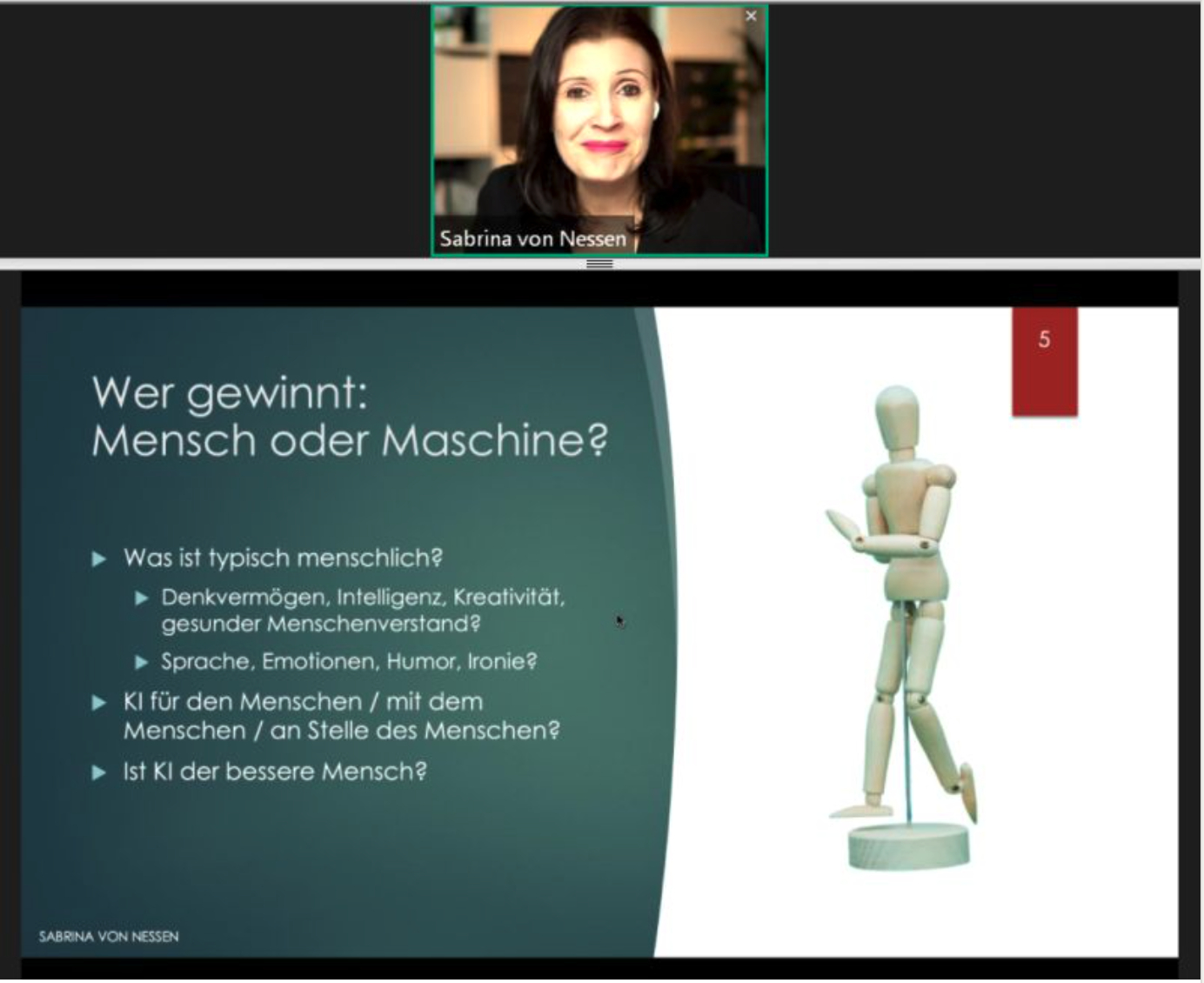 Wer gewinnt: Mensch oder Maschine? Sabrina von Nessenüber Künstliche Intelligenz in HR. Wer gewinnt: Mensch oder Maschine? Sabrina von Nessenüber Künstliche Intelligenz in HR.