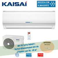 Kaisai Klimaanlage Wandgerät Eco KEX-12KTCI + KEX-12KTCO R32 für 1 Zimmer mit 35 - 40 m² 