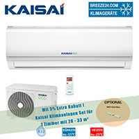 Kaisai Klimaanlage Wandgerät Eco KEX-09KTBI + KEX-09KTBO R32 für 1 Zimmer mit 28 - 33 m² 