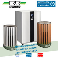 Remko Wärmepume HTS 90 + Wärmepumpe (Alu/Holzoptik) | 5.0 kW| 7.0 kW | R410A | A++ | A++ Remko Wärmepume HTS 90 + Wärmepumpe (Alu/Holzoptik) | 5.0 kW| 7.0 kW | R410A | A++ | A++