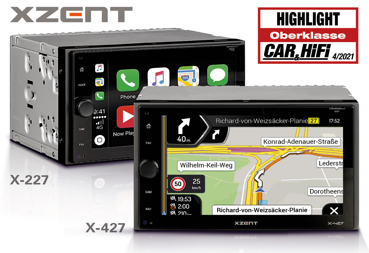 Prädikat Highlight:?XZENTs 2-DIN Autoradios X-227 und X-427 Prädikat Highlight:?XZENTs 2-DIN Autoradios X-227 und X-427