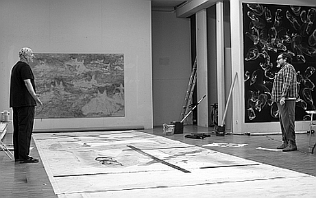 v.l. Jiři Dokoupil, Julian Schnabel, Foto von Deyan Manolov 