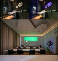 Barbereich Office und Experience Center mit unterschiedlichen Lichtstimmungen und Schulungsbereich Barbereich Office und Experience Center mit unterschiedlichen Lichtstimmungen und Schulungsbereich