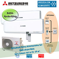 Mitsubishi Heavy Klimaanlagen Set für 2 Zimmer mit je 25 - 30 m² | BAFA-förderfähig Mitsubishi Heavy Klimaanlagen Set für 2 Zimmer mit je 25 - 30 m² | BAFA-förderfähig