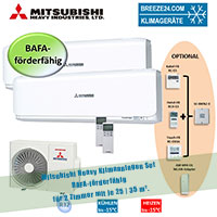 Mitsubishi Heavy Klimaanlagen Set für 2 Zimmer mit je 25 | 35 m² | BAFA-förderfähig