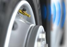Der Sensor des Reifendruckkontrollsystems. Bild: Goodyear Der Sensor des Reifendruckkontrollsystems. Bild: Goodyear