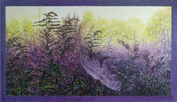 Viktor Kovalyk„Spinnennetz“Material: Leinen, Aquarell,Öl, Pigment, Lack Maße: 139x79cm Viktor Kovalyk„Spinnennetz“Material: Leinen, Aquarell,Öl, Pigment, Lack Maße: 139x79cm