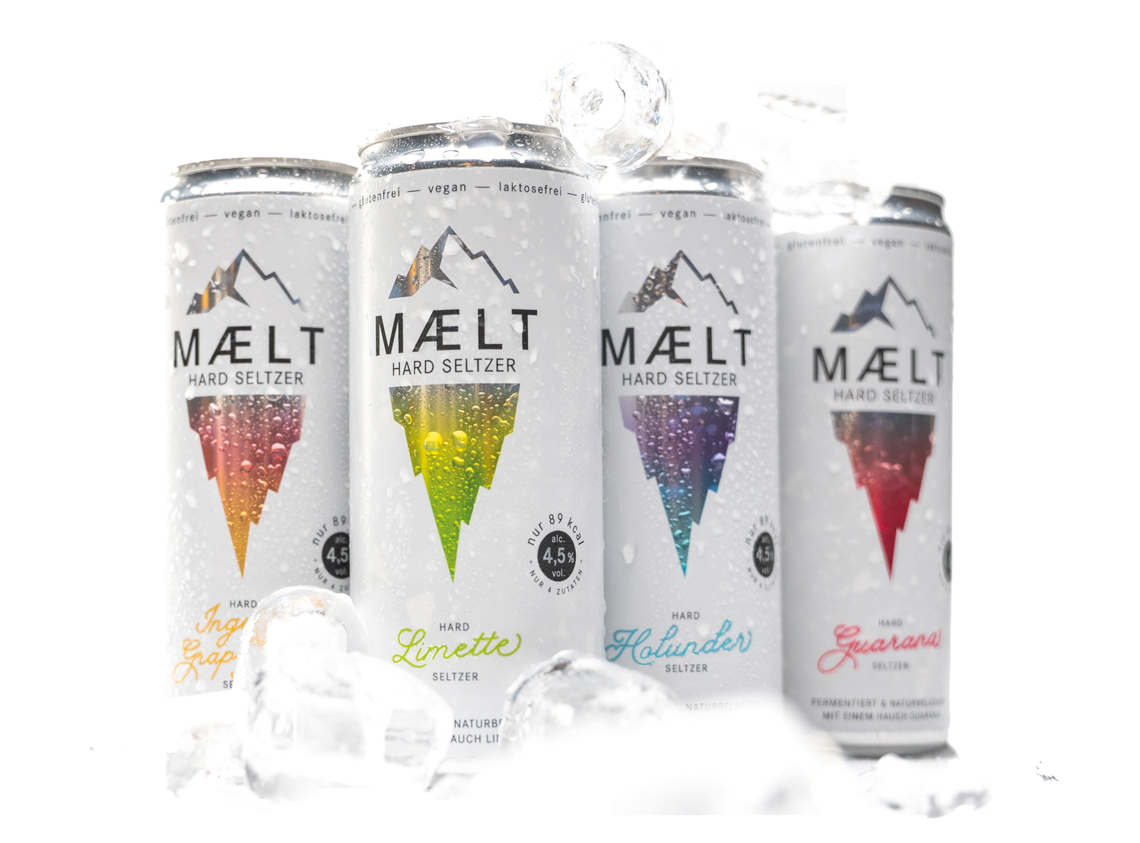 MAELT Hard Seltzer gibt es in vier Sorten - spritzig, frisch und mit nur 4,5 % Alkohol. MAELT Hard Seltzer gibt es in vier Sorten - spritzig, frisch und mit nur 4,5 % Alkohol.