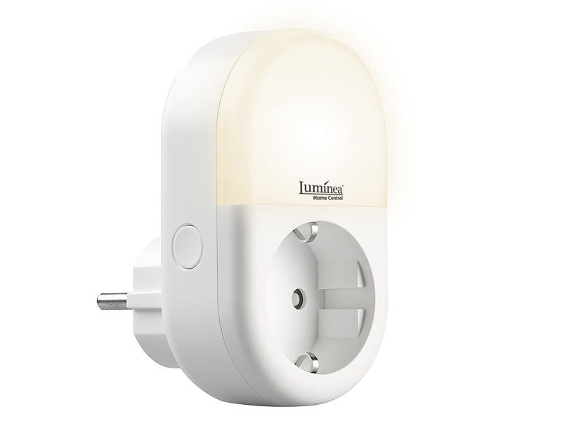 Luminea Home Control WLAN-Steckdose SF-100.nl mit smartem LED-Nachtlicht, www.pearl.de