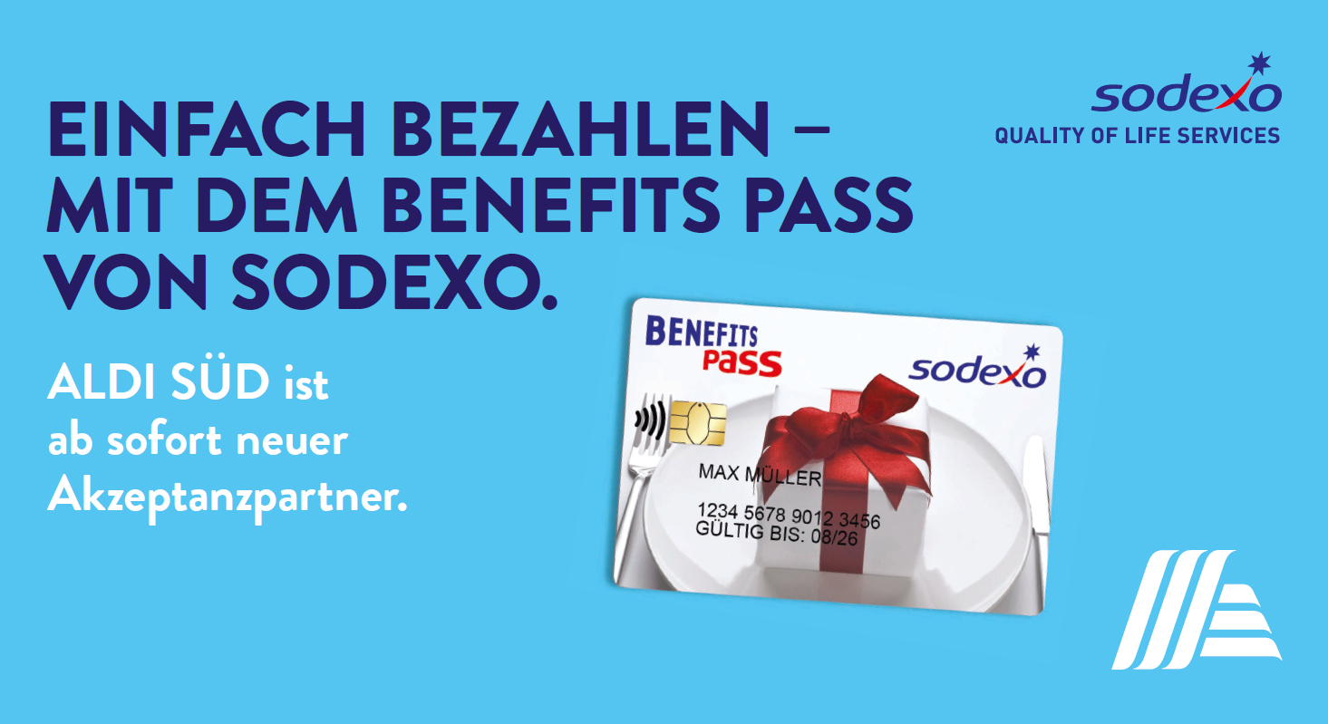 Stärkung der Grundversorgung: Sodexo-Sachbezugslösungen nun auch bei ALDI SÜD einsetzbar (Bildquelle