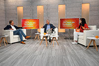 Der Talk ORANGE präsentiert sich im neuen Studio. (©smic!) Der Talk ORANGE präsentiert sich im neuen Studio. (©smic!)