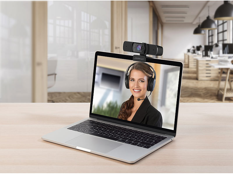 Somikon Full-HD-USB-Webcam mit Autofokus und Dual-Stereo-Mikrofon, 60 B./Sek., www.pearl.de Somikon Full-HD-USB-Webcam mit Autofokus und Dual-Stereo-Mikrofon, 60 B./Sek., www.pearl.de
