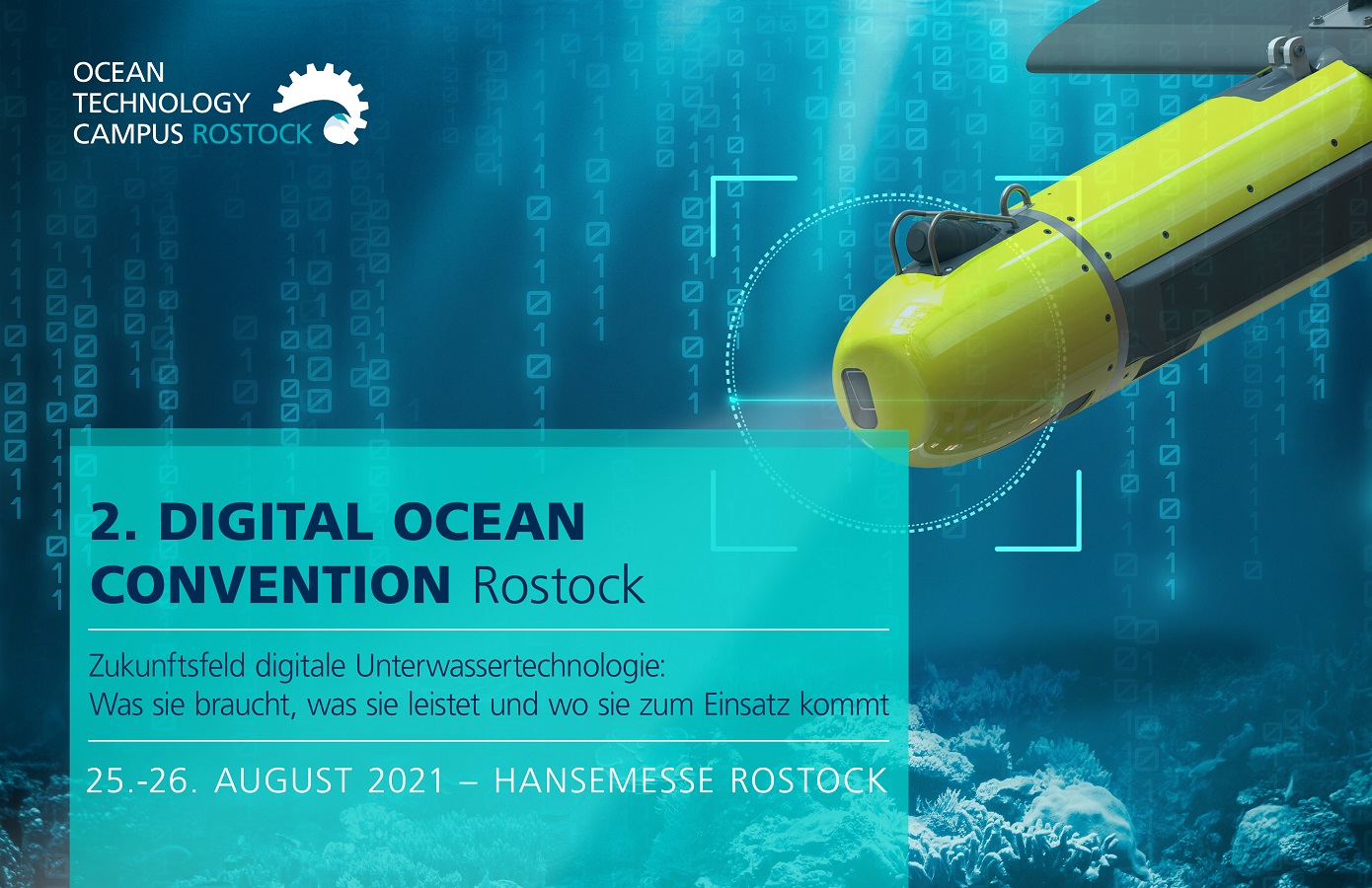 Die 2. Digital Ocean Convention findet am 25. und 26. August 2021 in Rostock statt. Die 2. Digital Ocean Convention findet am 25. und 26. August 2021 in Rostock statt.