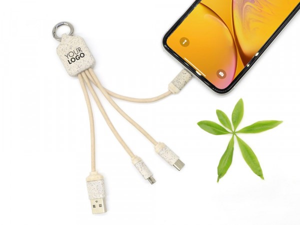 Ladekabel"Eco Luna" aus umweltfreundlichem Weizenstroh Ladekabel"Eco Luna" aus umweltfreundlichem Weizenstroh