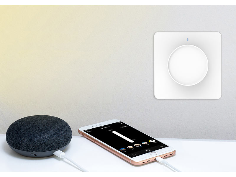 Luminea Home Control WLAN-Unterputz-Lichtschalter& Dimmer LHC-201.dimm, www.pearl.de Luminea Home Control WLAN-Unterputz-Lichtschalter& Dimmer LHC-201.dimm, www.pearl.de