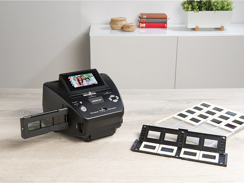 Somikon Stand-Alone-Foto-, Dia-& Negativscanner SD-2000, 2.850 dpi, 20 MP, Display, www.pearl.de