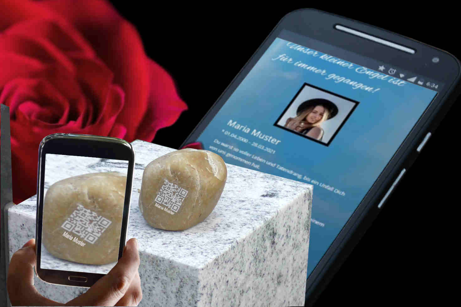 Mit QR Code vom Grab zur Gedenkseite Mit QR Code vom Grab zur Gedenkseite