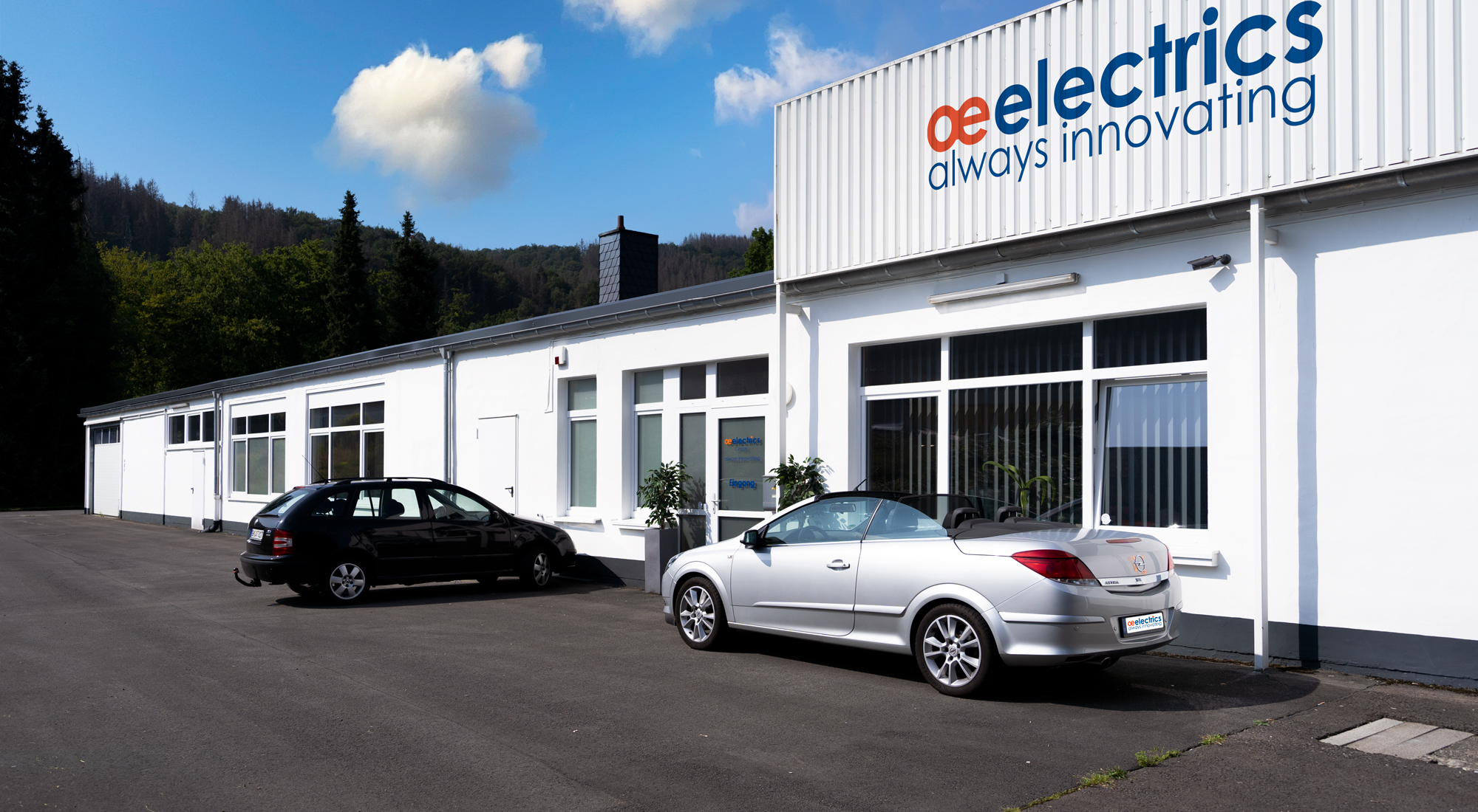 Das Gebäude von OE Electrics in Gummersbach Das Gebäude von OE Electrics in Gummersbach