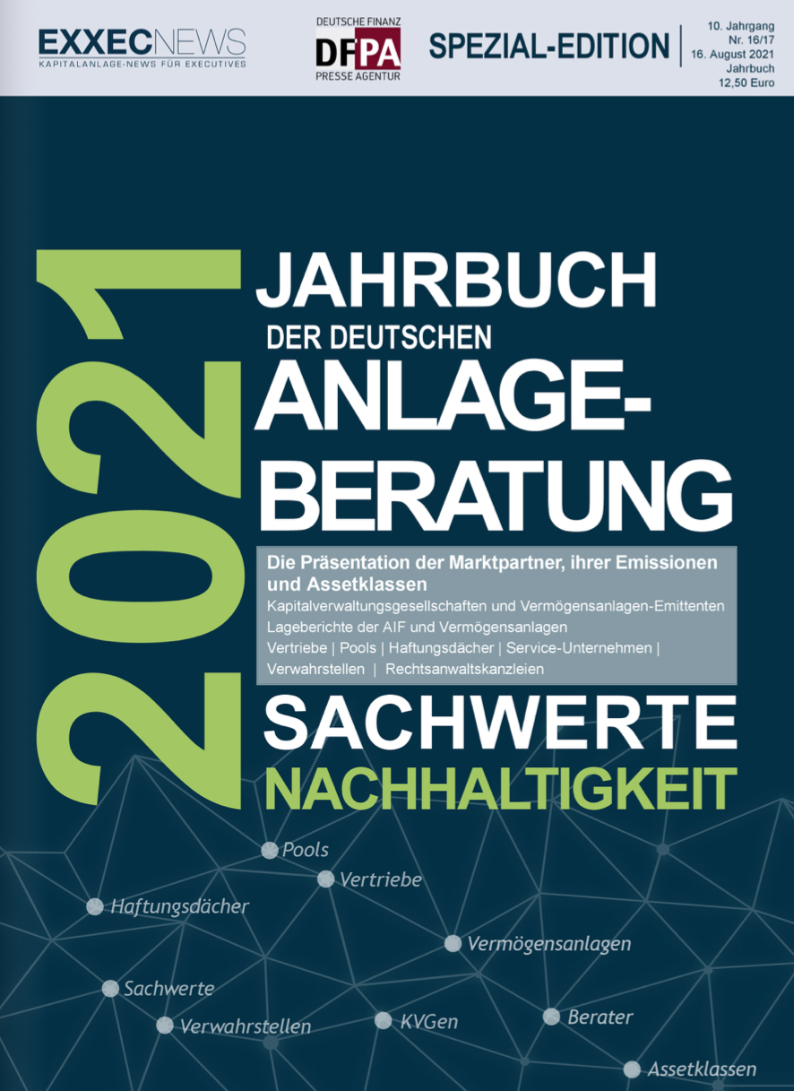 Das„Jahrbuch der Deutschen Anlageberatung 2021“porträtiert die deutsche Sachwert-Anlagebranche
