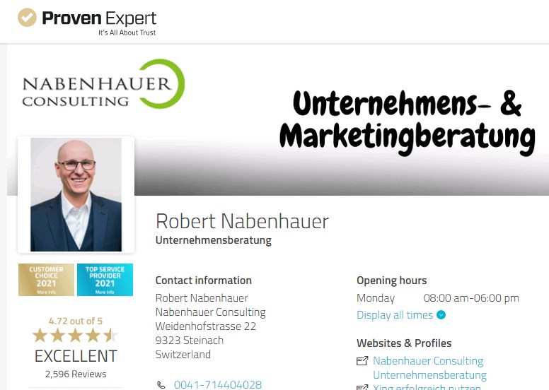 Robert Nabenhauer - Trainer, Berater, Coach, Buchautor Robert Nabenhauer - Trainer, Berater, Coach, Buchautor