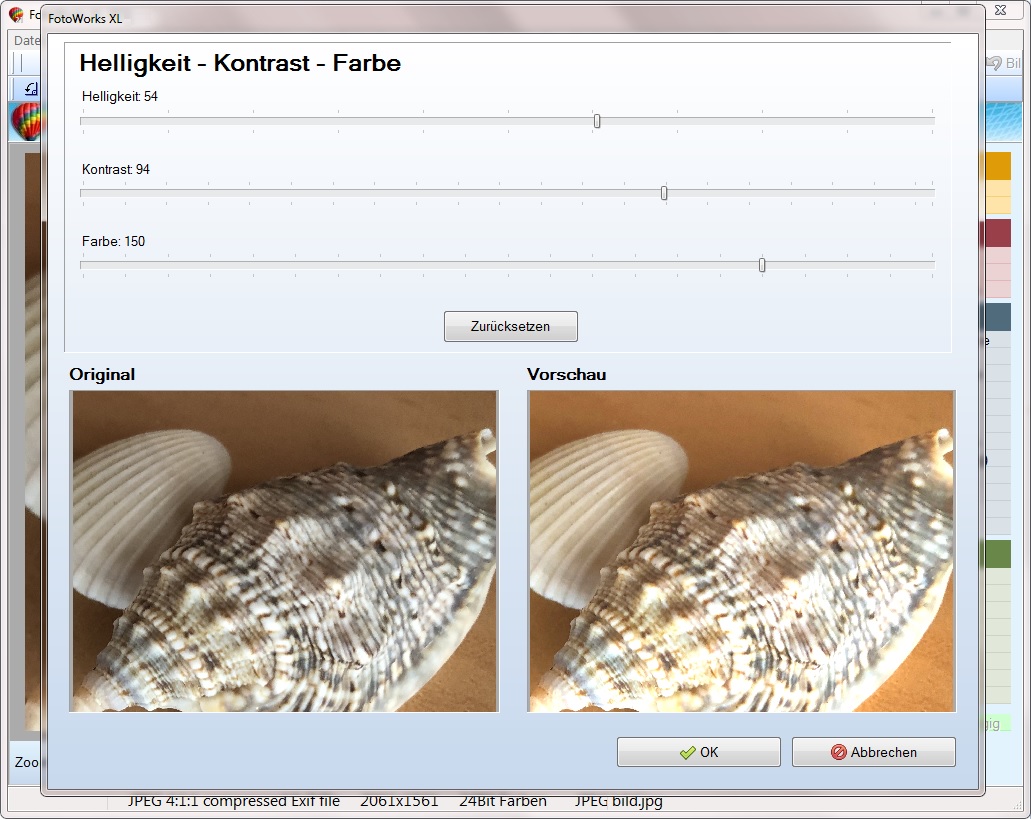 Screenshot vom Bildbearbeitungsprogramm Screenshot vom Bildbearbeitungsprogramm