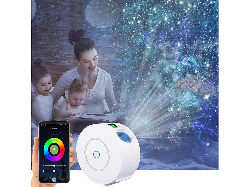 Lunartec Laser-3D-Sternenhimmel-Projektor, RGB-LEDs, Sprach-/Zeitsteuerung, www.pearl.de Lunartec Laser-3D-Sternenhimmel-Projektor, RGB-LEDs, Sprach-/Zeitsteuerung, www.pearl.de